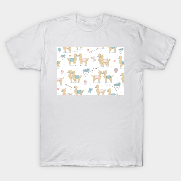 In Love Alpacas T-Shirt by Kristina Stellar Scandinavian Land